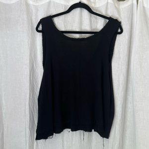 Women’s Free People black tank top medium We The Free distressed ribbed shirt